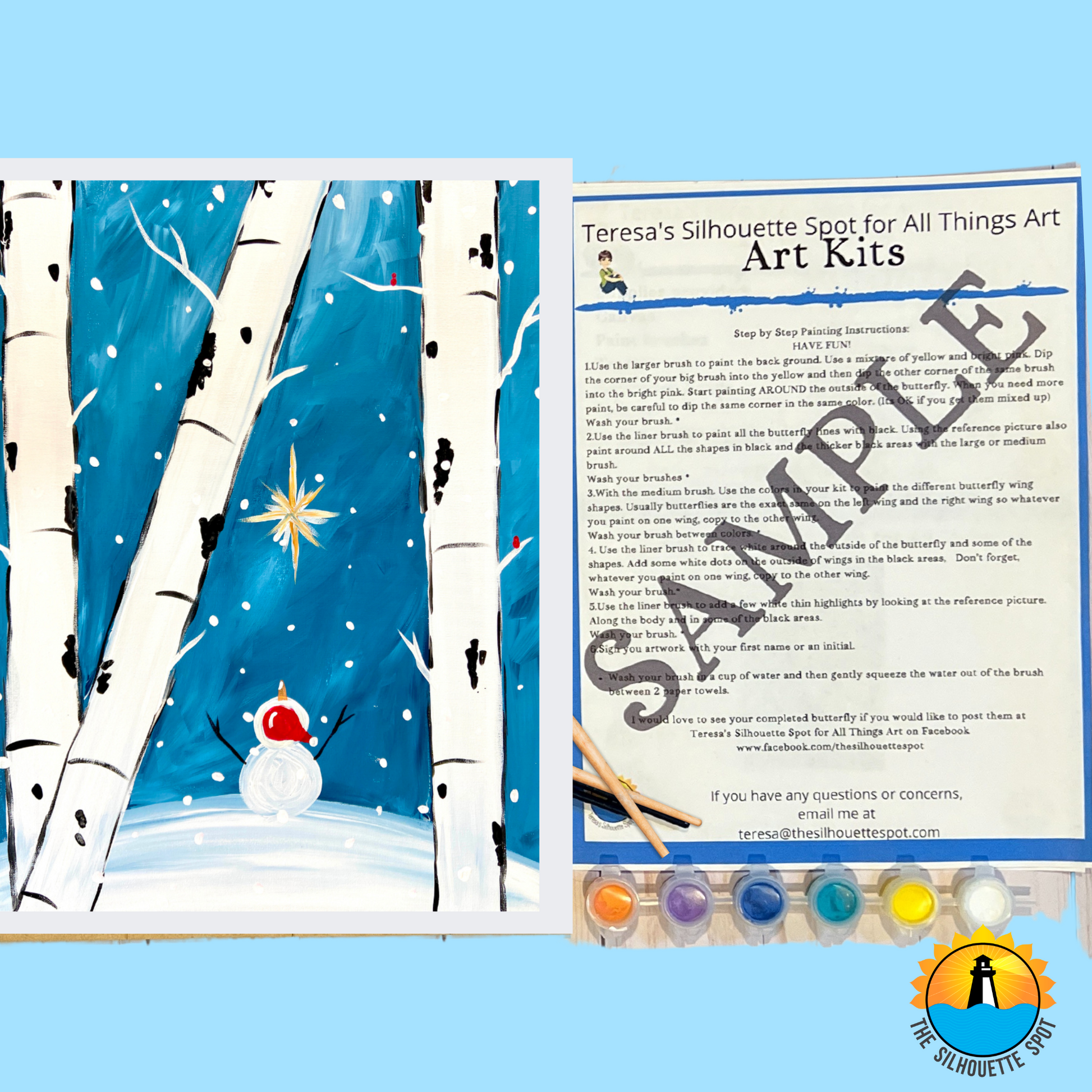 New Year's Eve Snowman Art Party Kit! At Home Paint Party Supplies