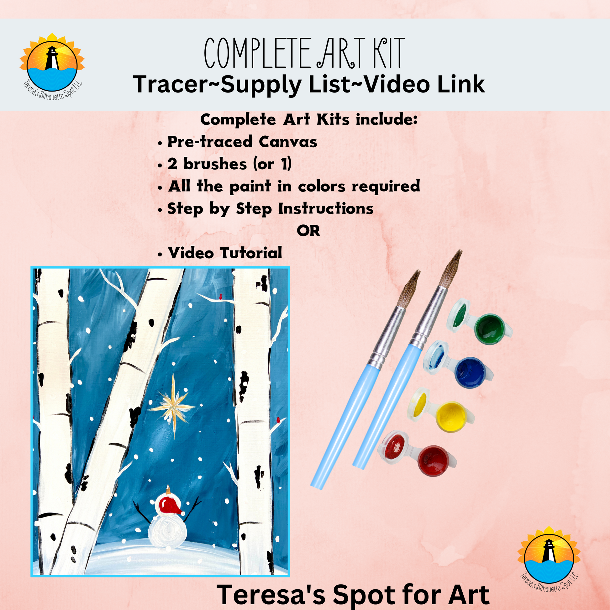 Star Gazer Snowman Art Party Kit! At Home Paint Party Supplies! Beginn –  Teresa's Spot for All Things Art