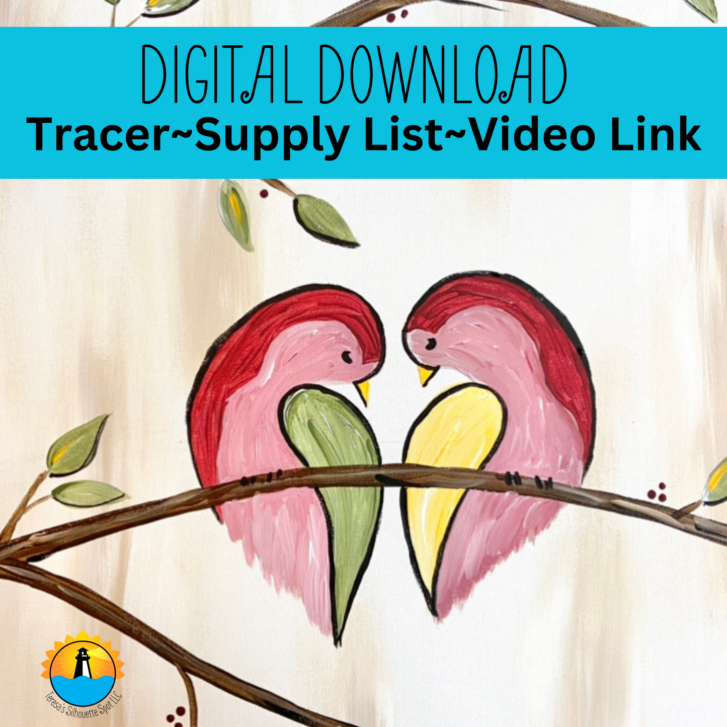 Lovebirds at Home  Paint Night Video Tutorial