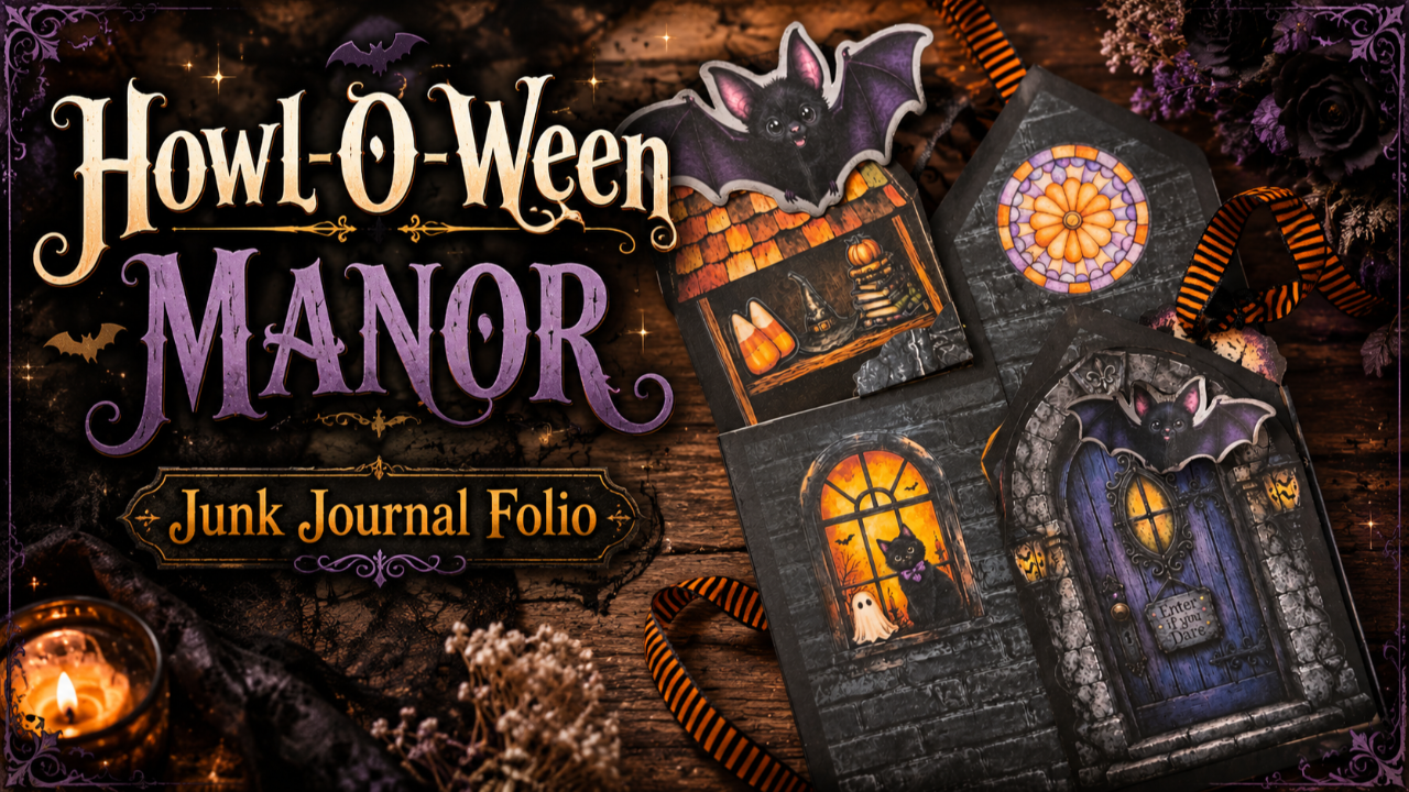 HalloWeen Manor "Mini Kit" Loaded Interactive Journal Folio PDF Kit