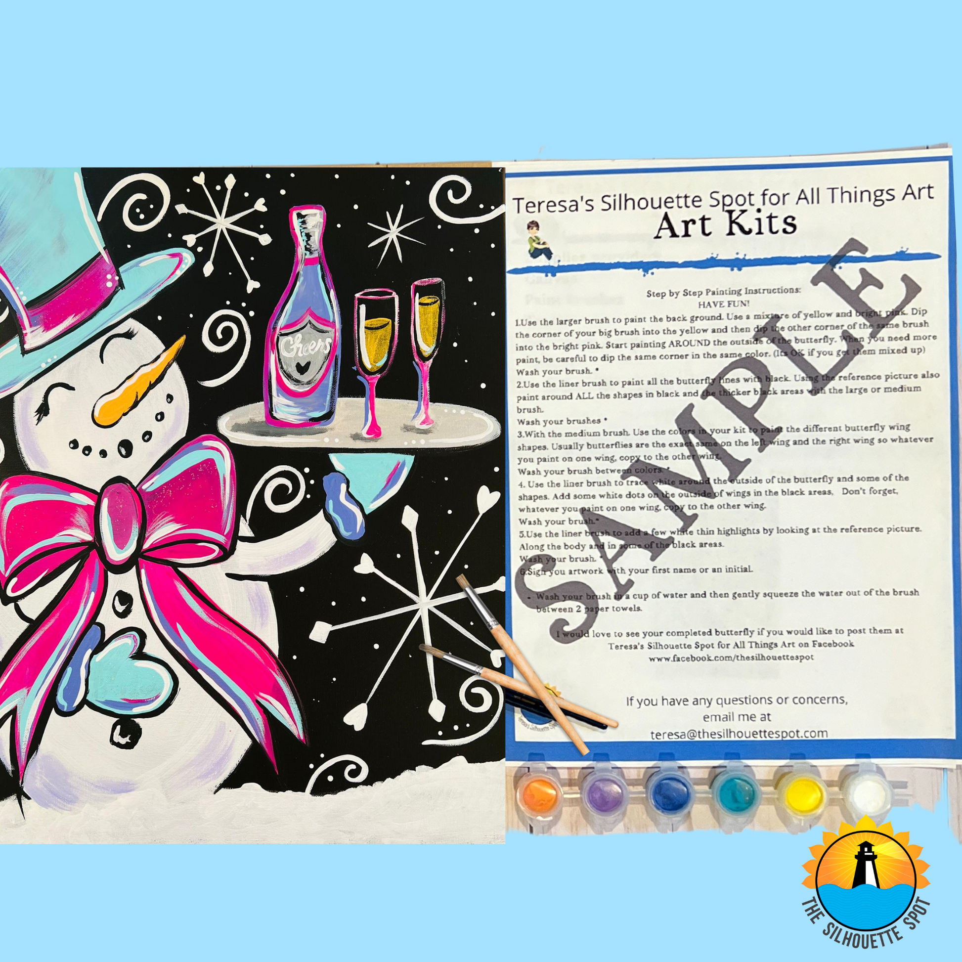 Star Gazer Snowman Art Party Kit! At Home Paint Party Supplies! Beginn –  Teresa's Spot for All Things Art