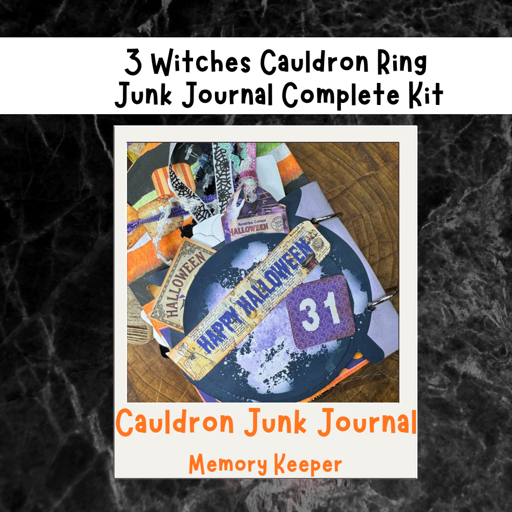 3 Witches Cauldron Brew Halloween Paper Craft Journal Kit