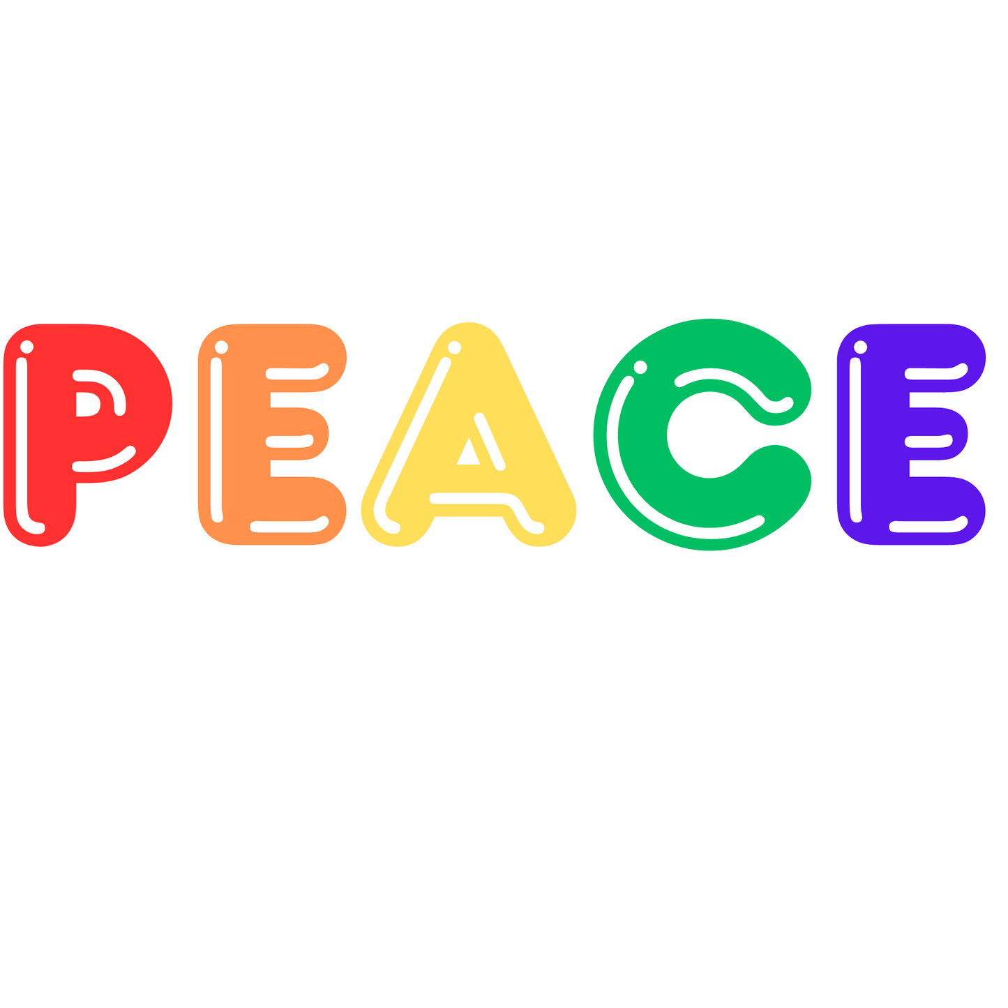 Ceramic Rainbow PEACE Word Plaque Complete Art Kit
