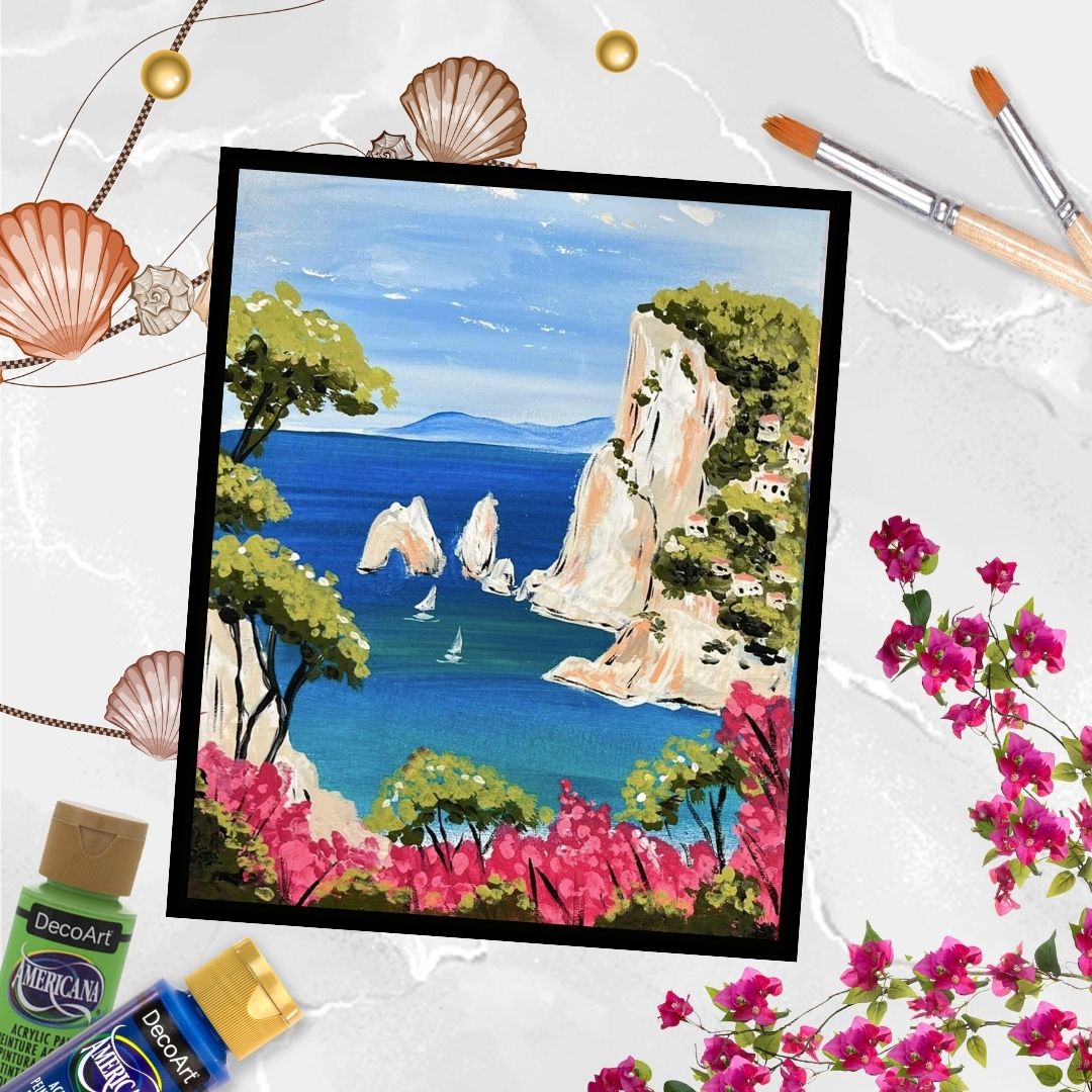 Meet me in Capri Beginner Acrylic Painting Tutorial