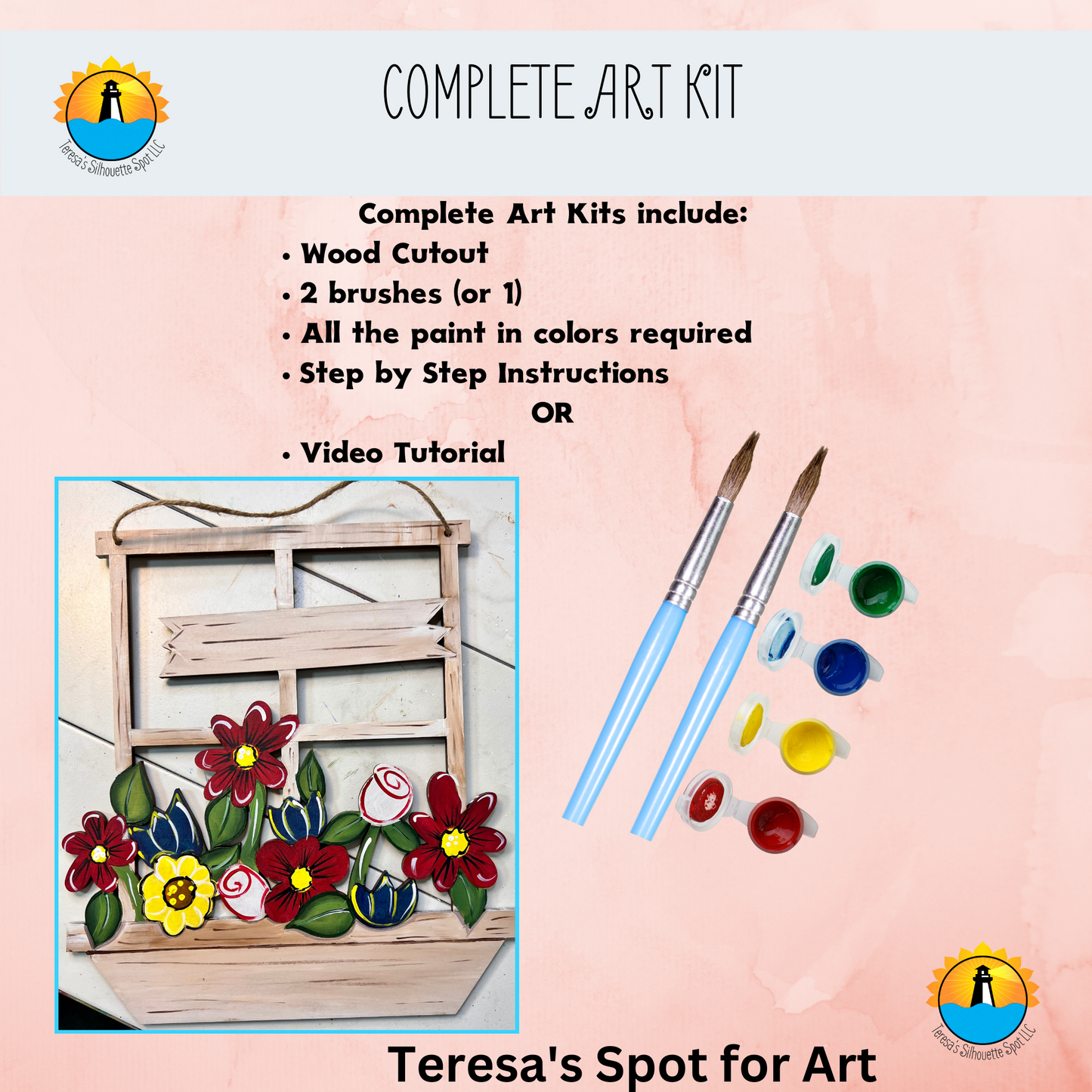 Window Box with Spring Flowers Art Kit-NO Banner