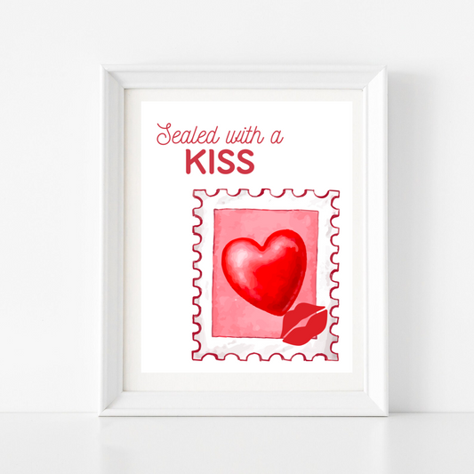 Valentine FREE Digital Download Art. Sealed with a Kiss Digital Download