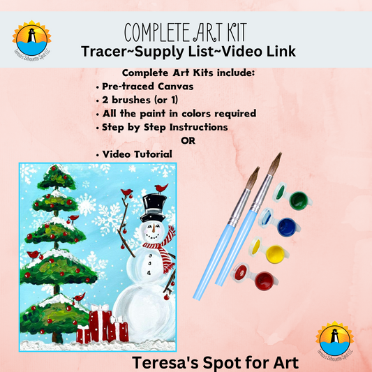 Canvas Art Snowman Complete Paint Party Kits
