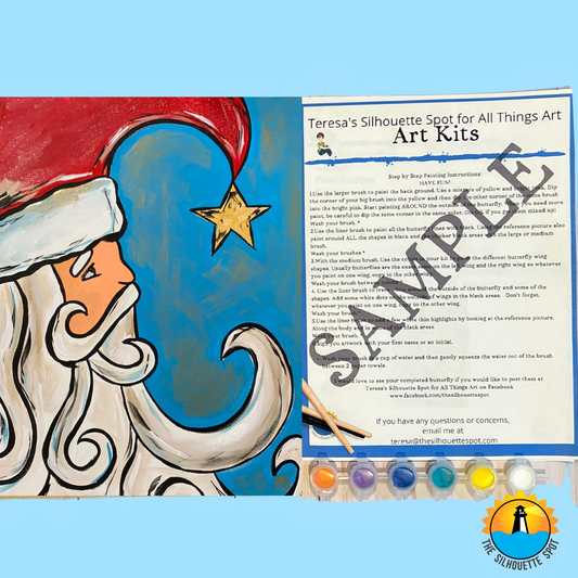 Vintage Santa Art Party Kit! At Home Paint Party Supplies! Beginner Friendly!