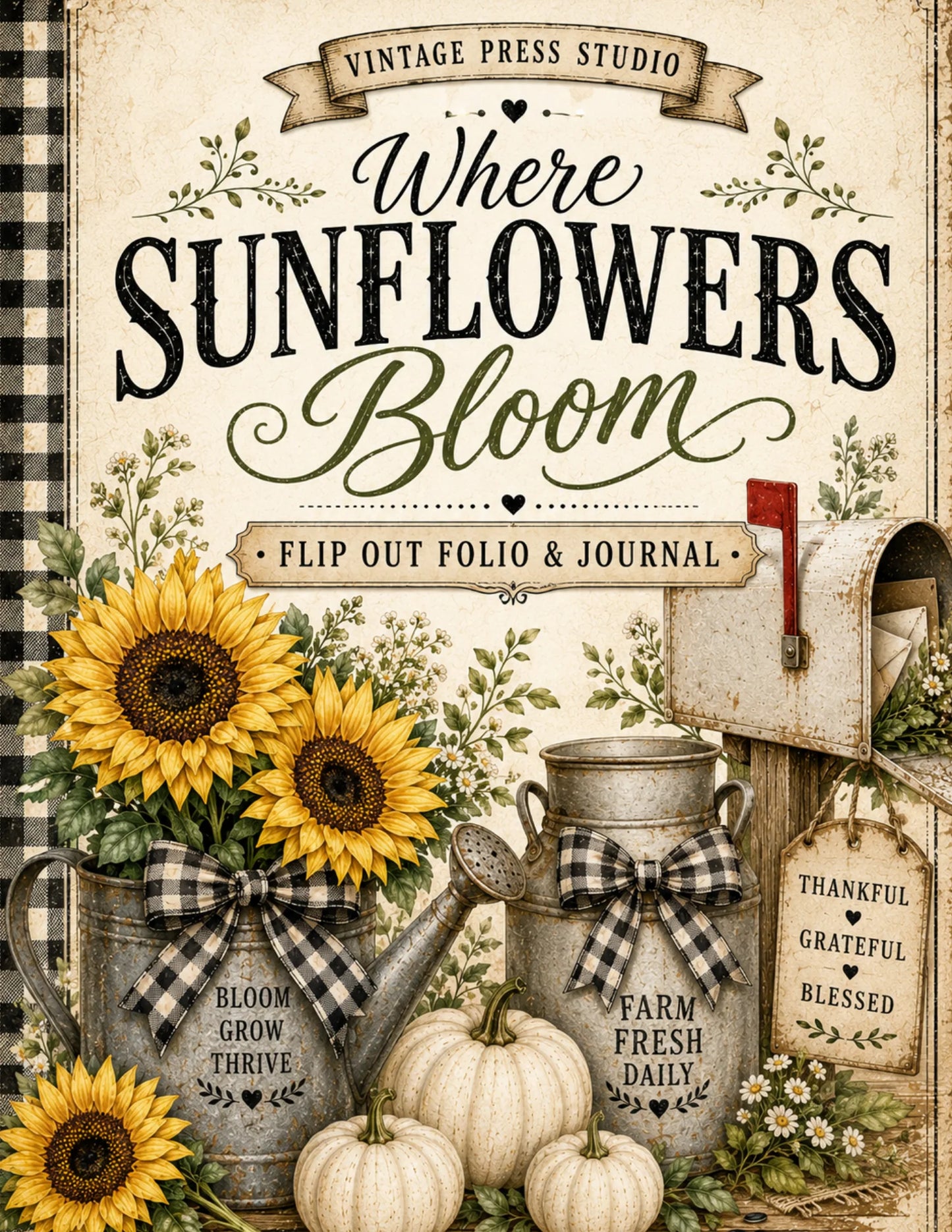Farmhouse Flipout Folio "Where The Sunflowers Bloom" Paper Craft Kit
