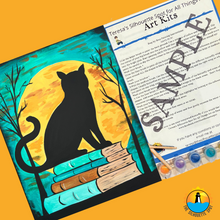 Load image into Gallery viewer, Halloween Black Cat Canvas Complete Art Kit! At home Black Cat DIY Art Kit! At Home Halloween Paint Party! Great For Beginners!

