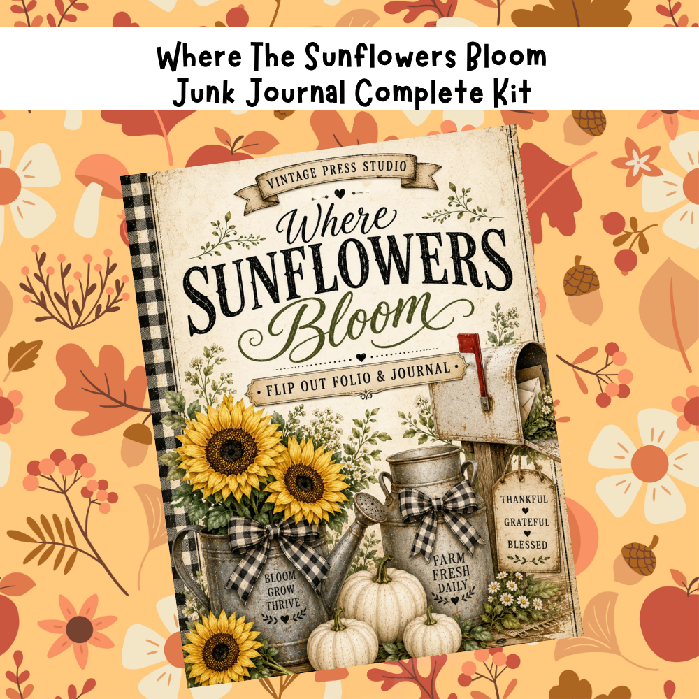 Farmhouse Flipout Folio "Where The Sunflowers Bloom" Paper Craft Kit