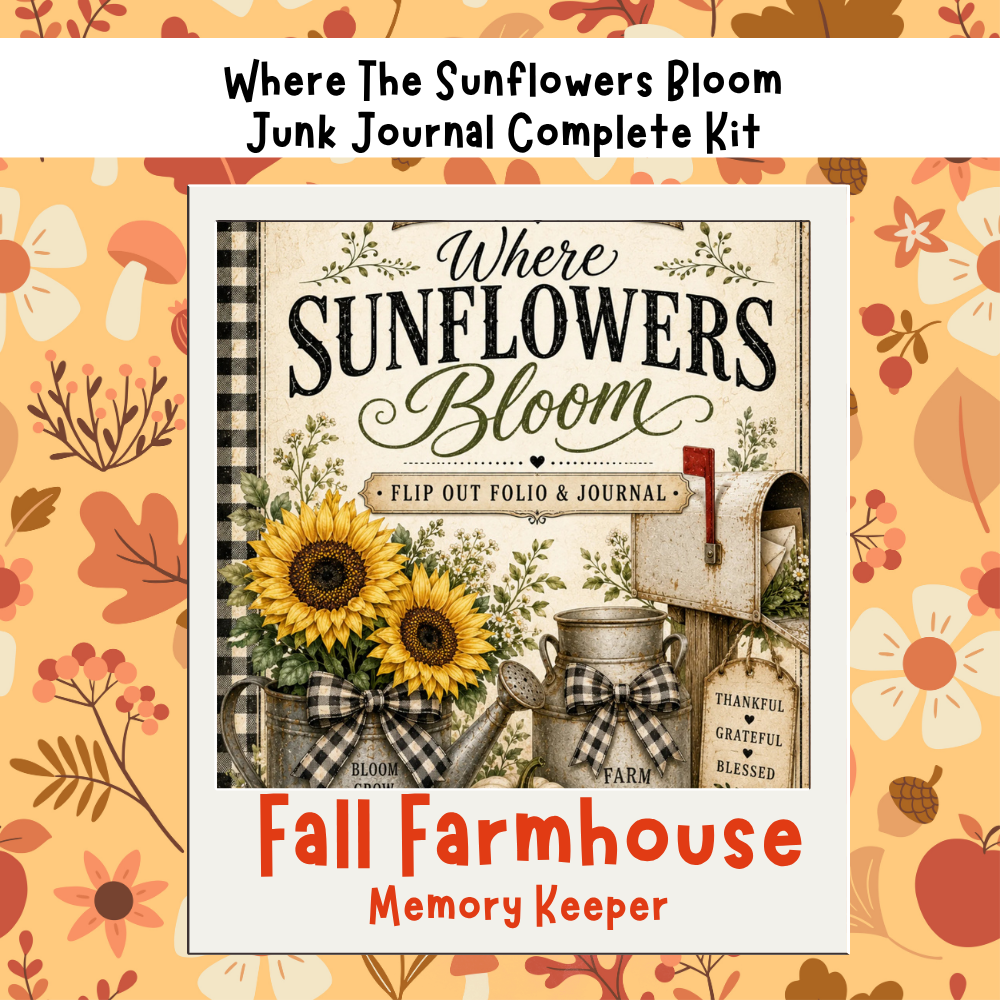 Farmhouse Flipout Folio "Where The Sunflowers Bloom" Paper Craft Kit