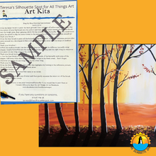 Load image into Gallery viewer, How to Paint Fall Trees Canvas Complete Art Kit! At home Fall Trees Landscape DIY Art Kit! At Home Fall Paint Party! Great For Beginners!
