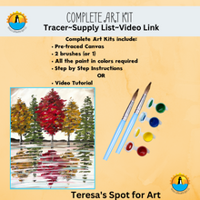 Load image into Gallery viewer, How to Paint Fall Trees Canvas Complete Art Kit! At home Fall Trees Landscape DIY Art Kit! At Home Fall Paint Party! Great For Beginners!
