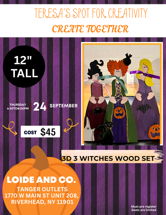 3 Witches in Person Paint Night  September 24