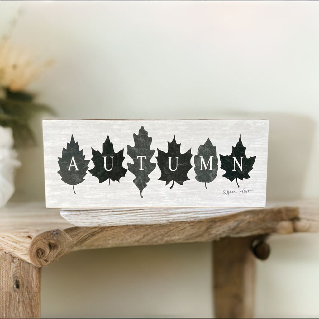 Autumn Leaves Farmhouse Rustic Wood Home Decor Sign for Fall
