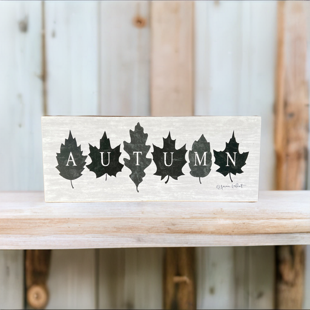 Autumn Leaves Farmhouse Rustic Wood Home Decor Sign for Fall