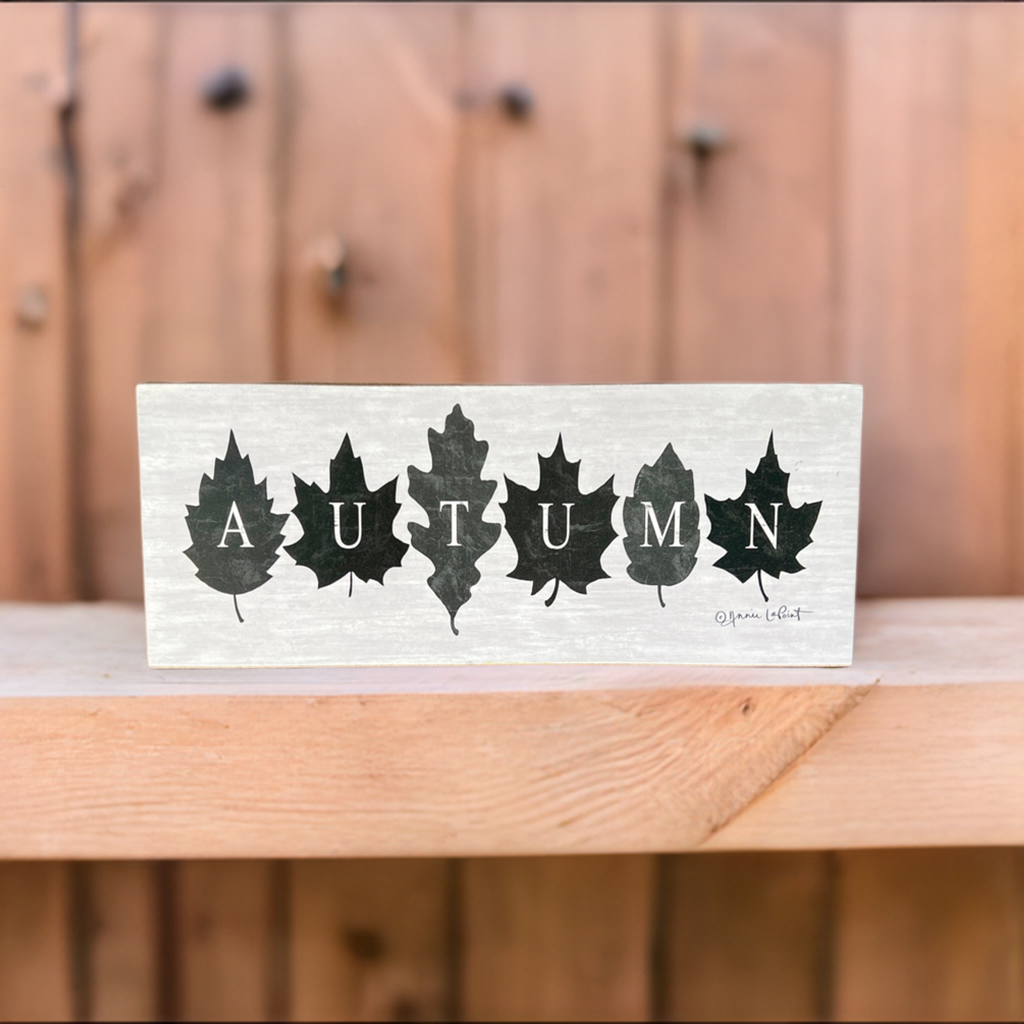 Autumn Leaves Farmhouse Rustic Wood Home Decor Sign for Fall