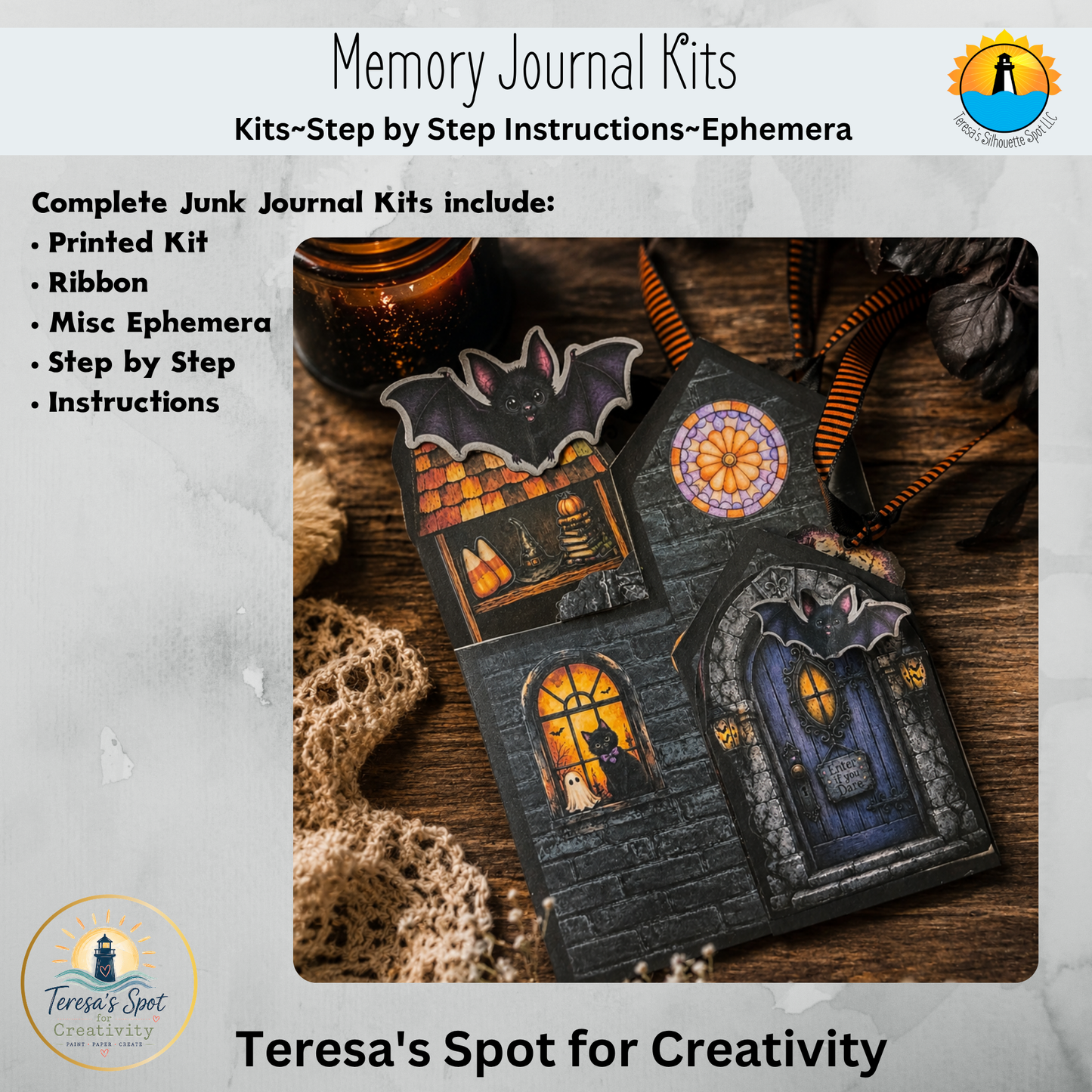 HalloWeen Manor "Mini Kit" Loaded Interactive Journal Folio PDF Kit
