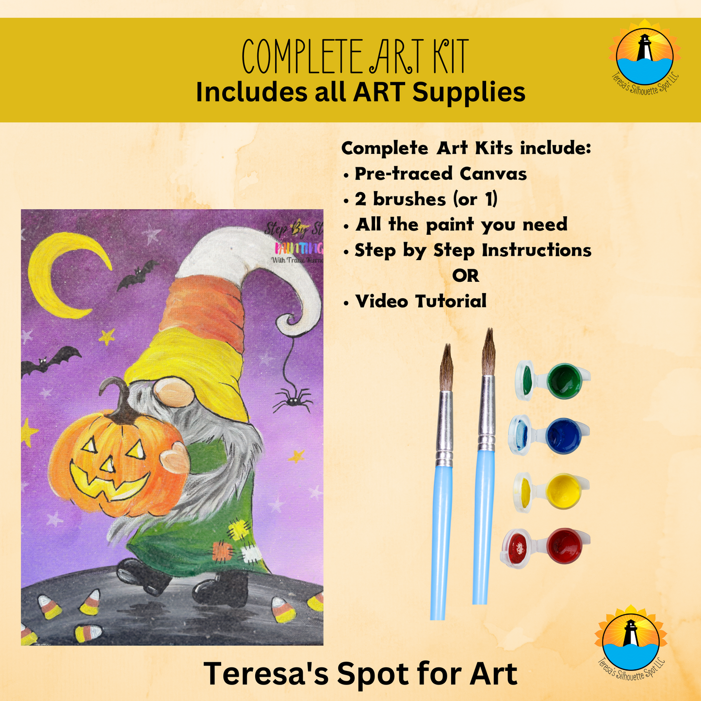 Halloween Mr. and Mrs.Skellington Complete Art Kit! At home DIY Art Kit! Great For Beginners!