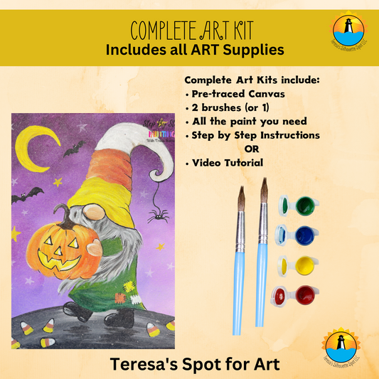 Halloween Gnome Complete Art Kit! At home DIY Art Kit! Great For Beginners!