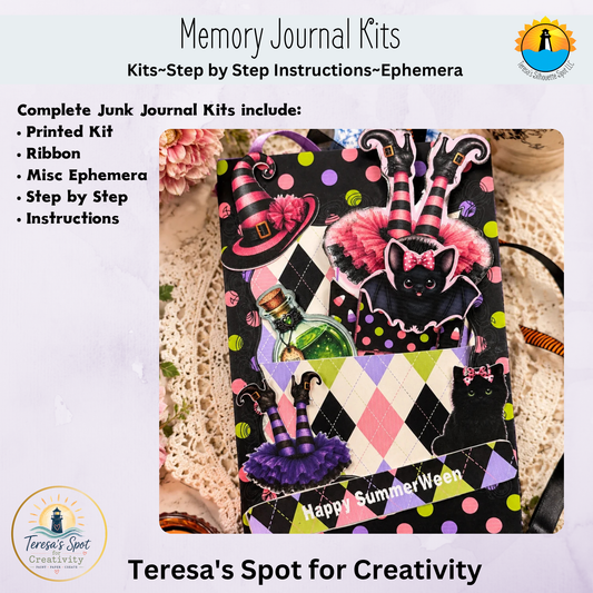 Halloween Junk Journal Printable Kit | 14-Page Cute & Whimsical Halloween Journal PDF