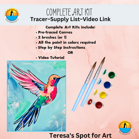 How to Paint a fun Hummingbird Complete Art Kit