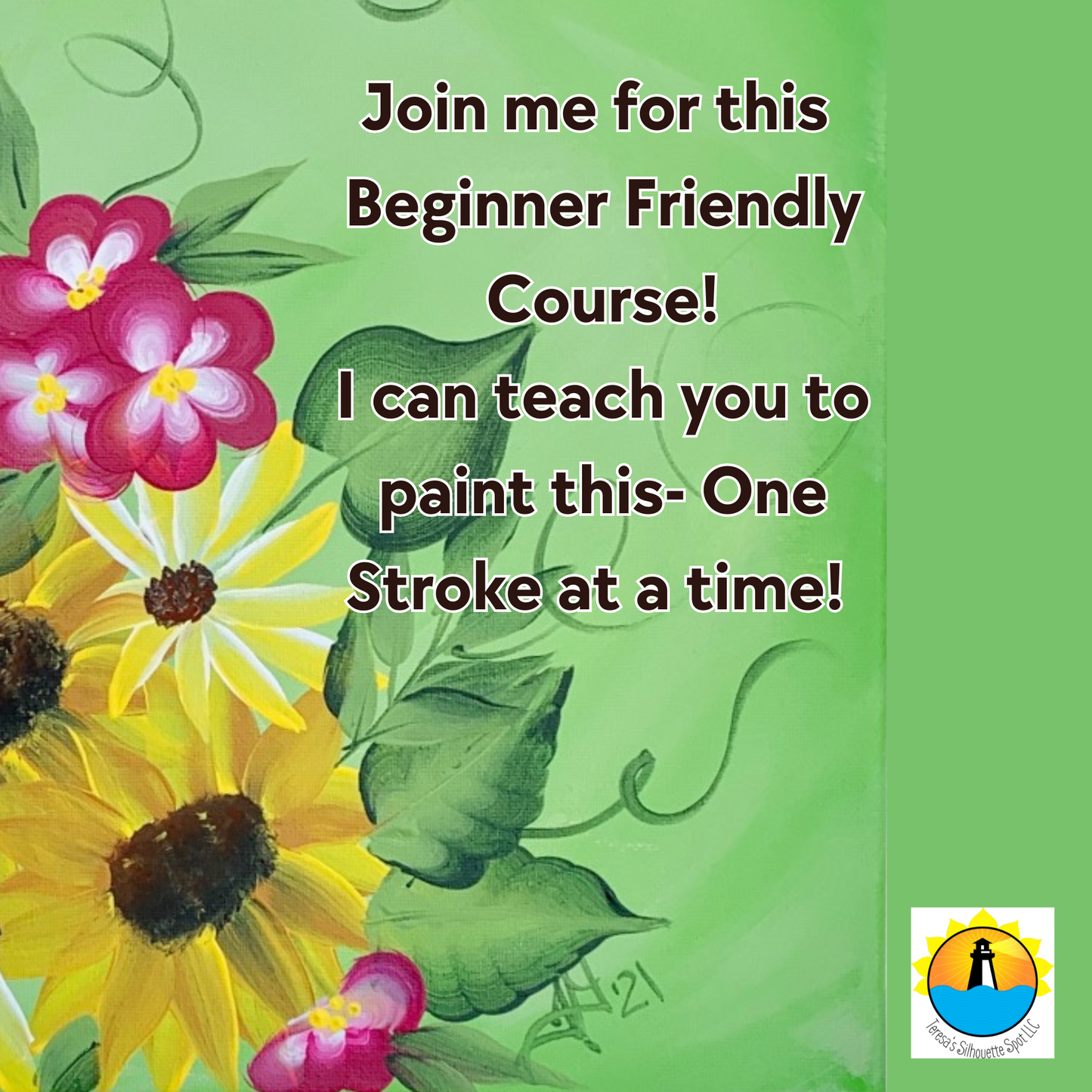 Beginner One Stroke Paint Tutorial -Step by Step Donna Dewberry One Stroke Daisy