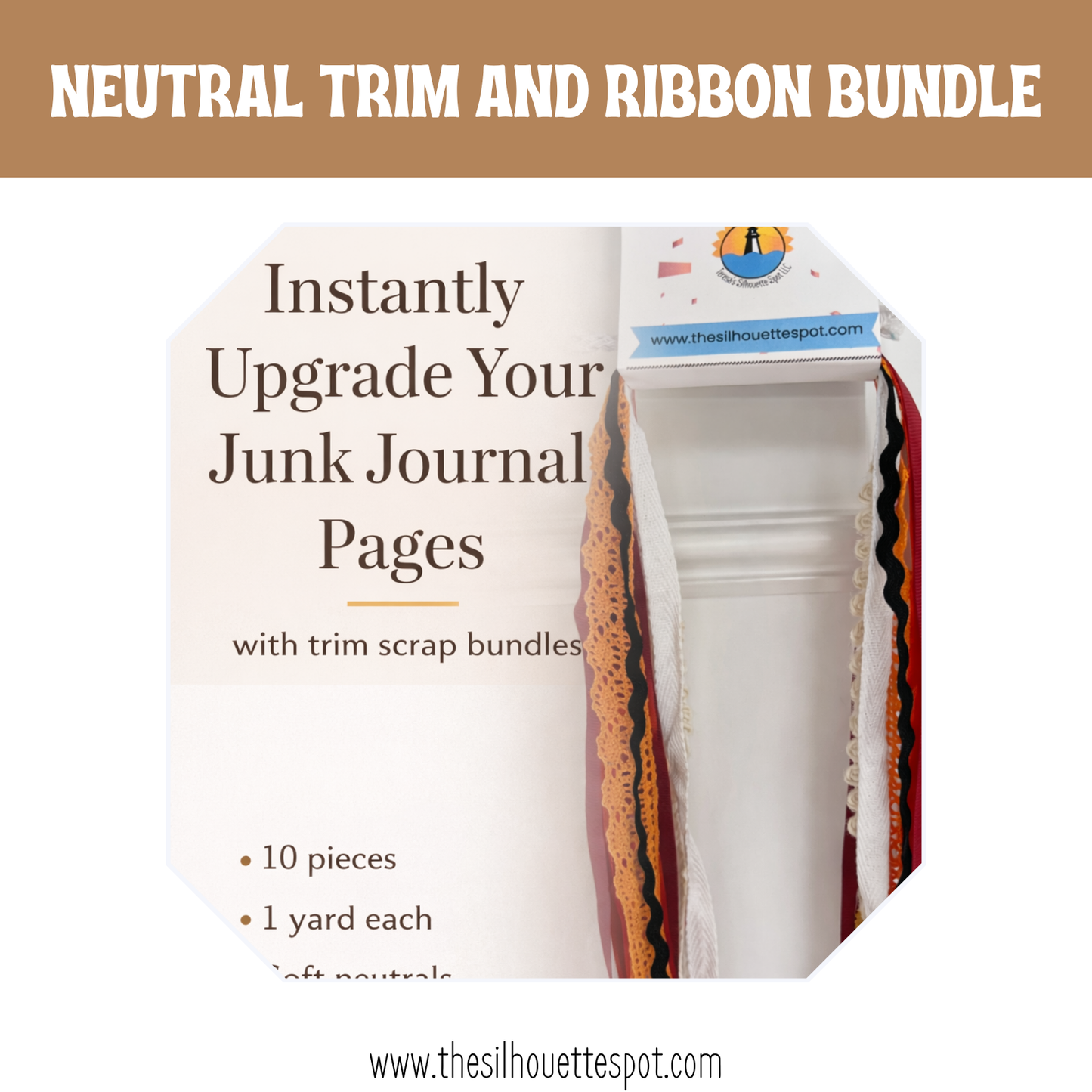 Natural Trim Bundle Assorted Ribbons, Twines and Trims