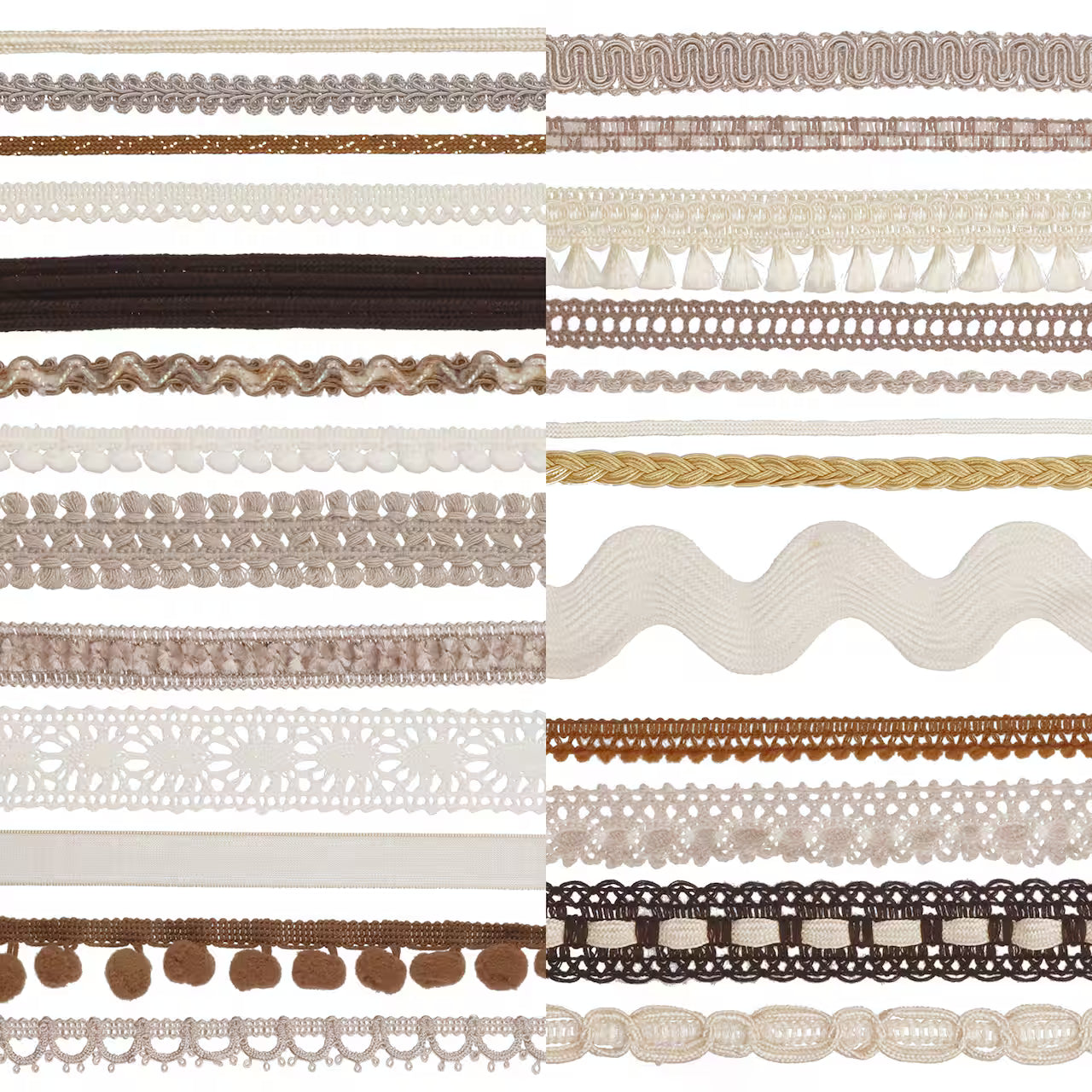 Natural Trim Bundle Assorted Ribbons, Twines and Trims