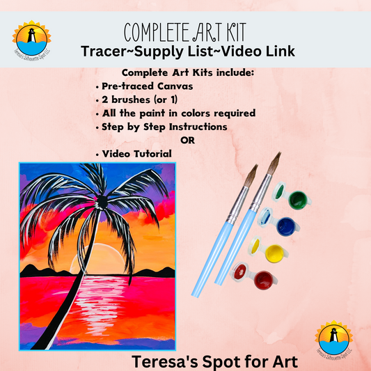 How to Paint a Palm Tree Beach Scene Complete Art Kit