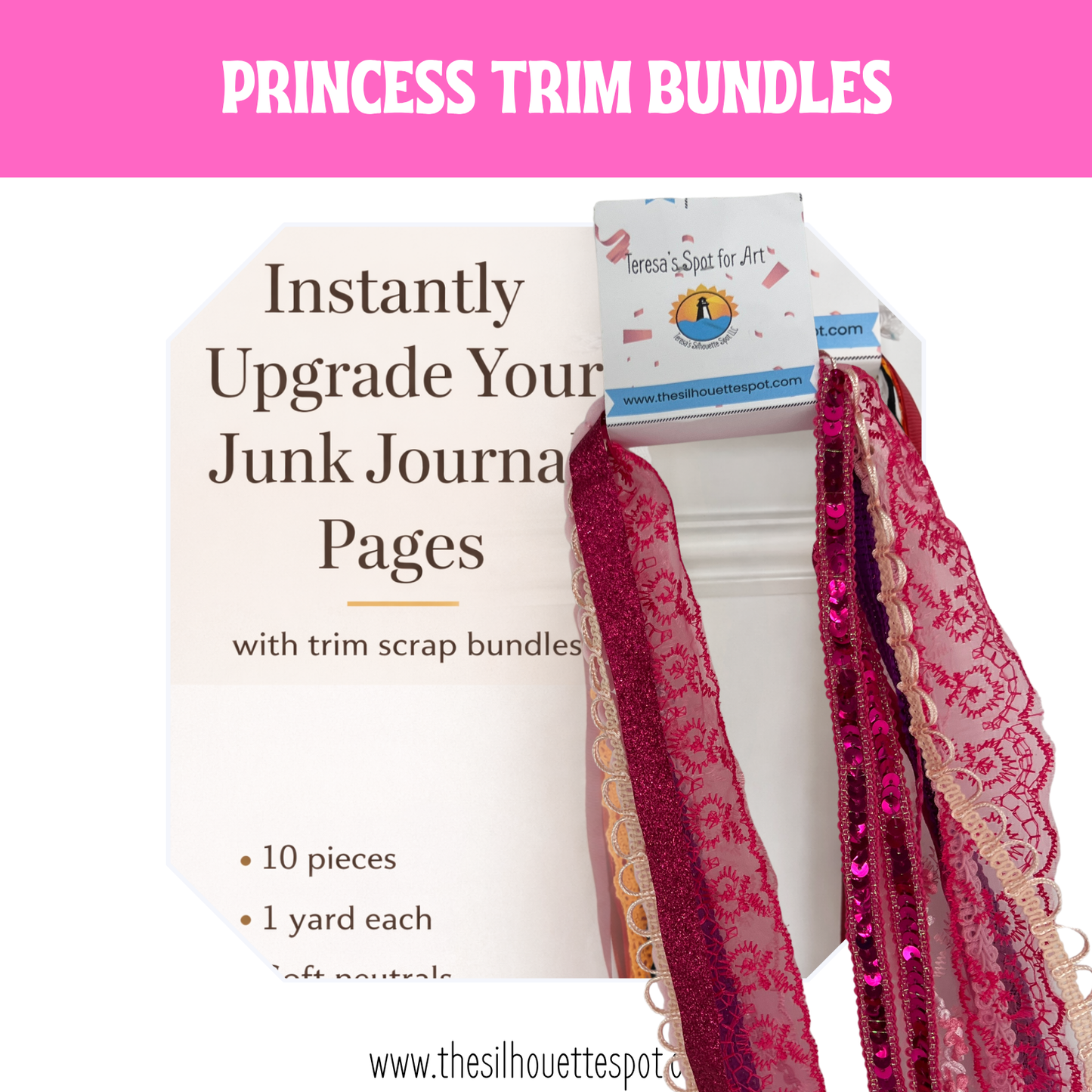 Princess Collection Trim Bundle Assorted Ribbons, Twines and Trims (Copy)