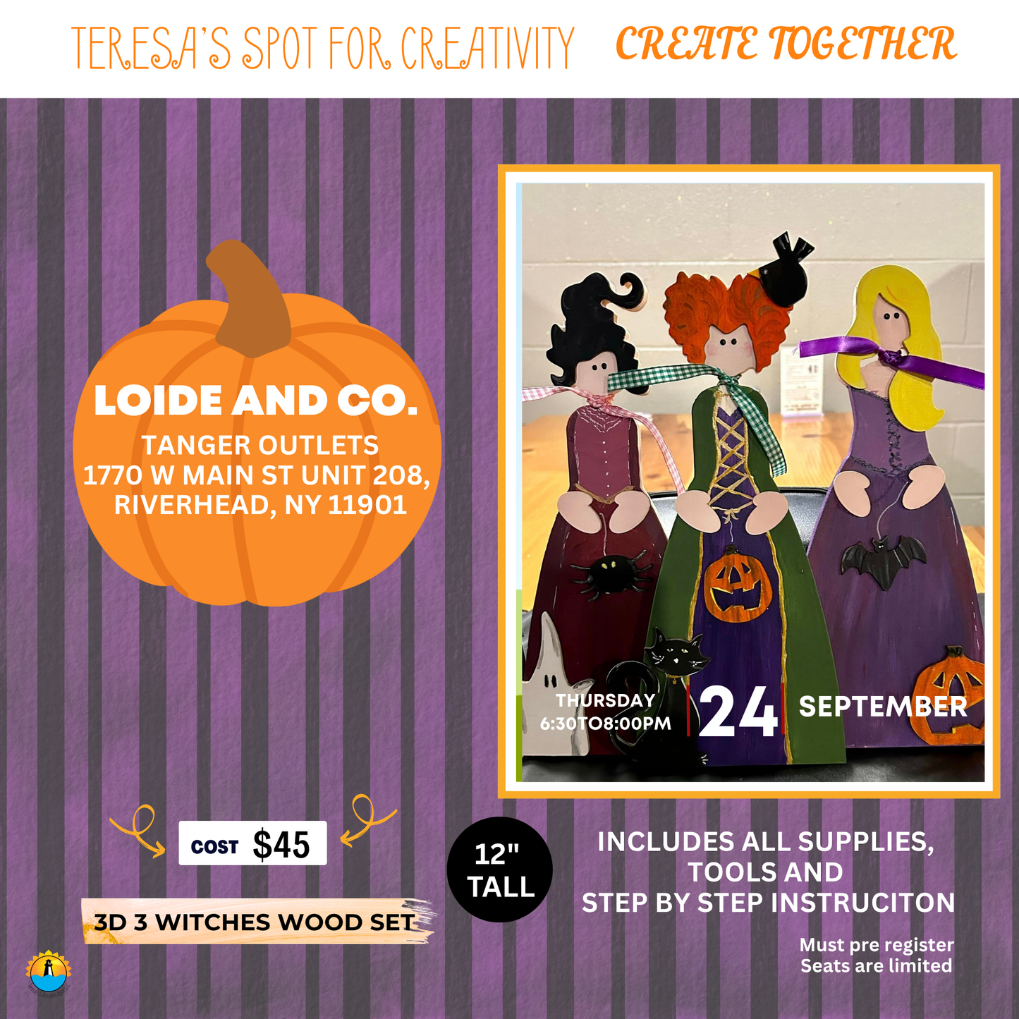 3 Witches in Person Paint Night  September 24