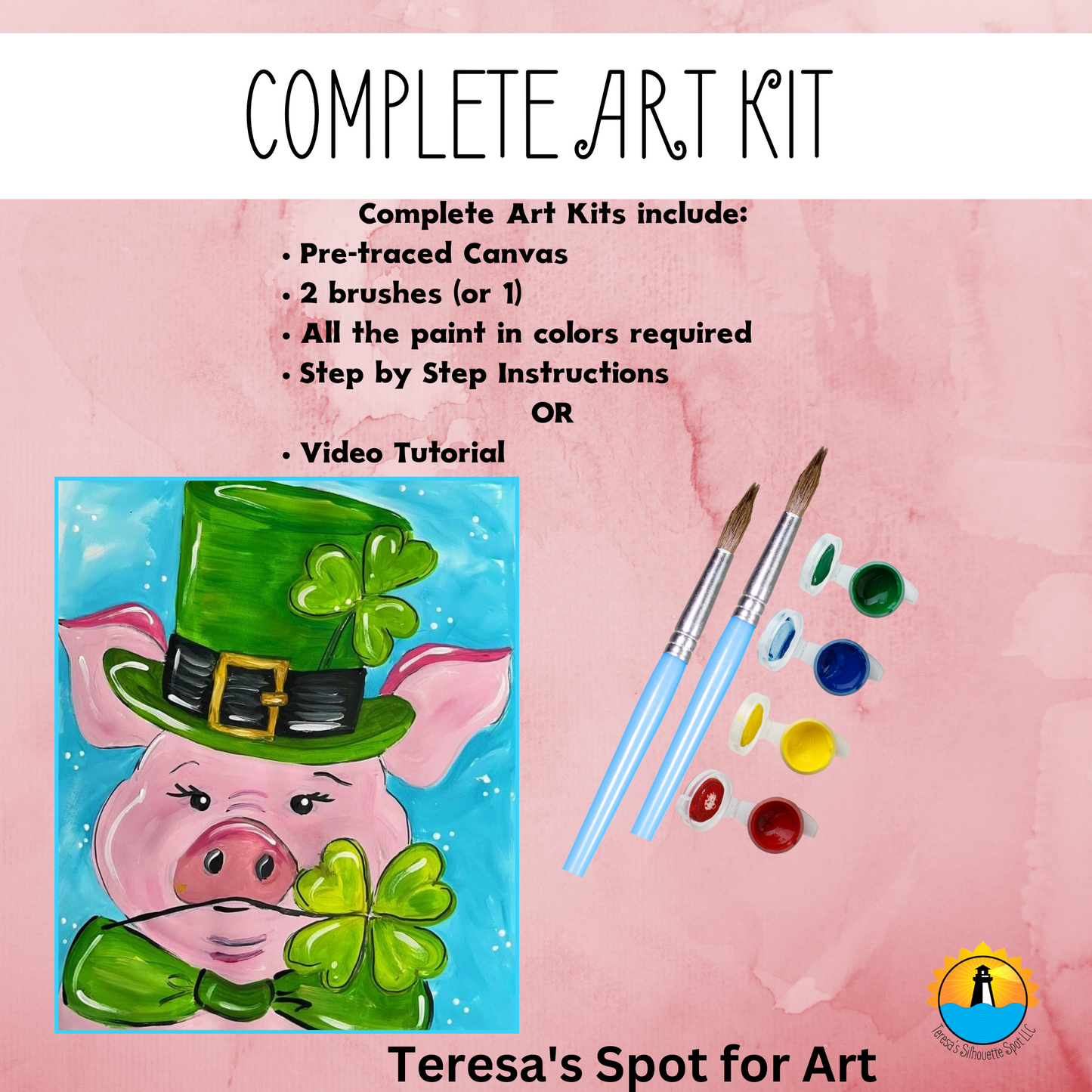 St. Patrick's Day Lucky Pig Complete Acrylic Art Kit