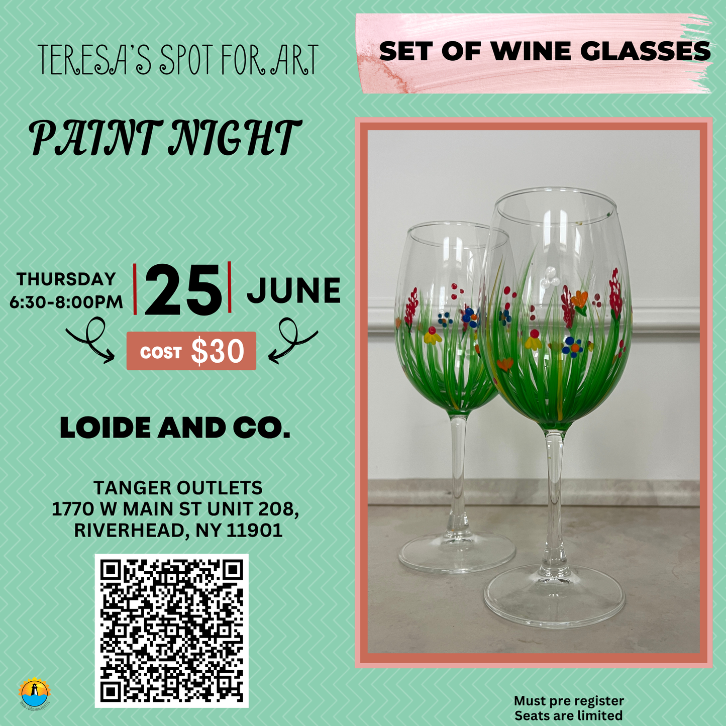 Paint Night: Paint your Own Set of Wildflower Wine Glasses