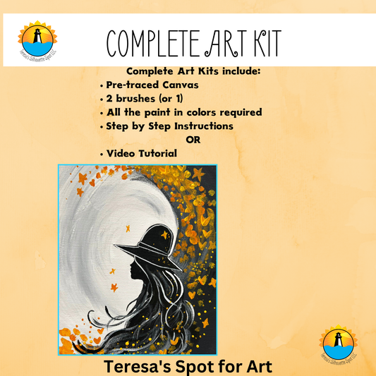 Canvas Complete Art Kit! Virtual at home Magic Woman DIY Art! Great For Beginners!