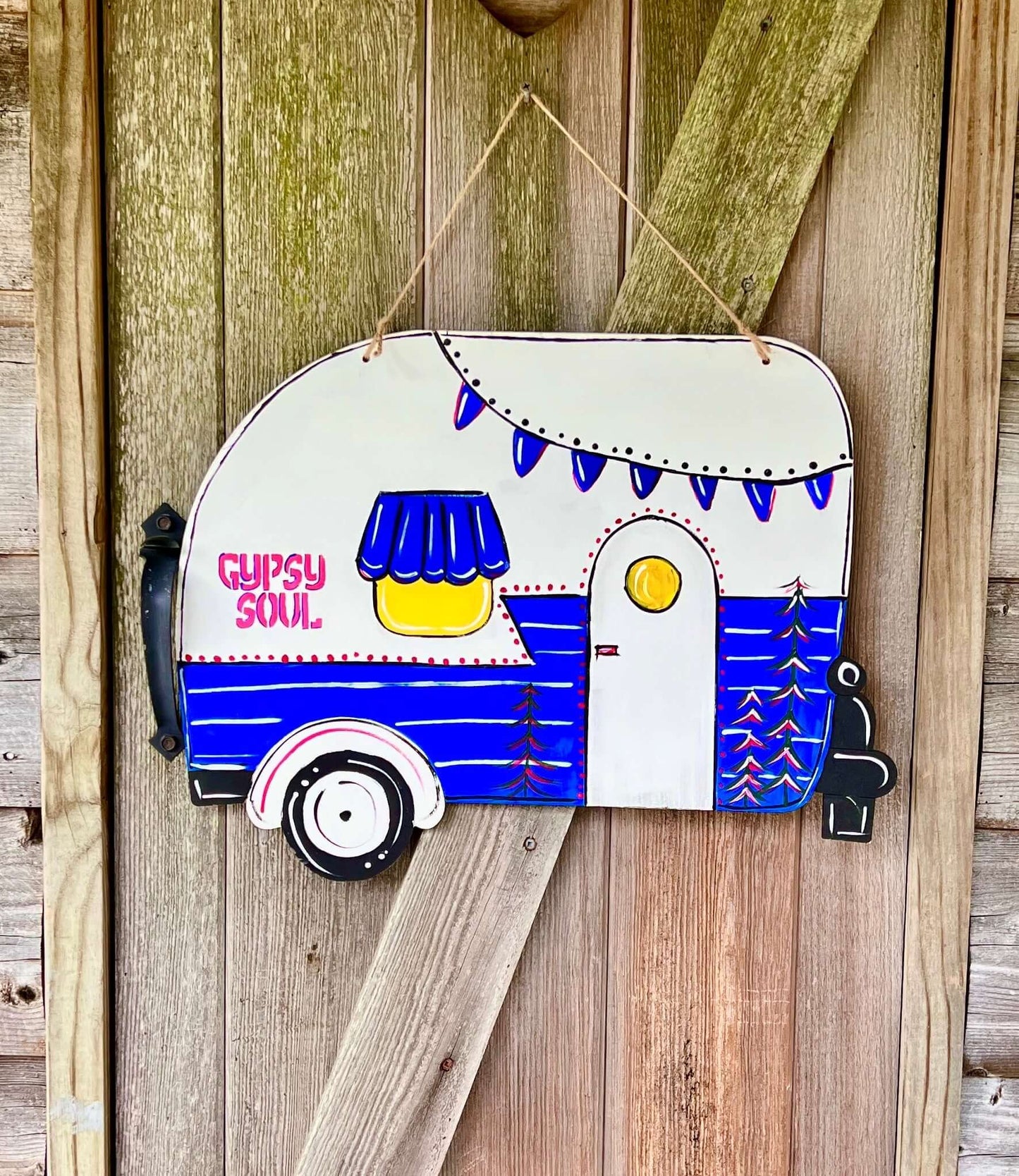 Camper Wood Door Hanger Sign-Complete Art Kit