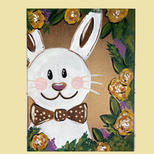 Load image into Gallery viewer, Rustic Bunny Complete Canvas Art Kit for At Home Bunny Paint Night
