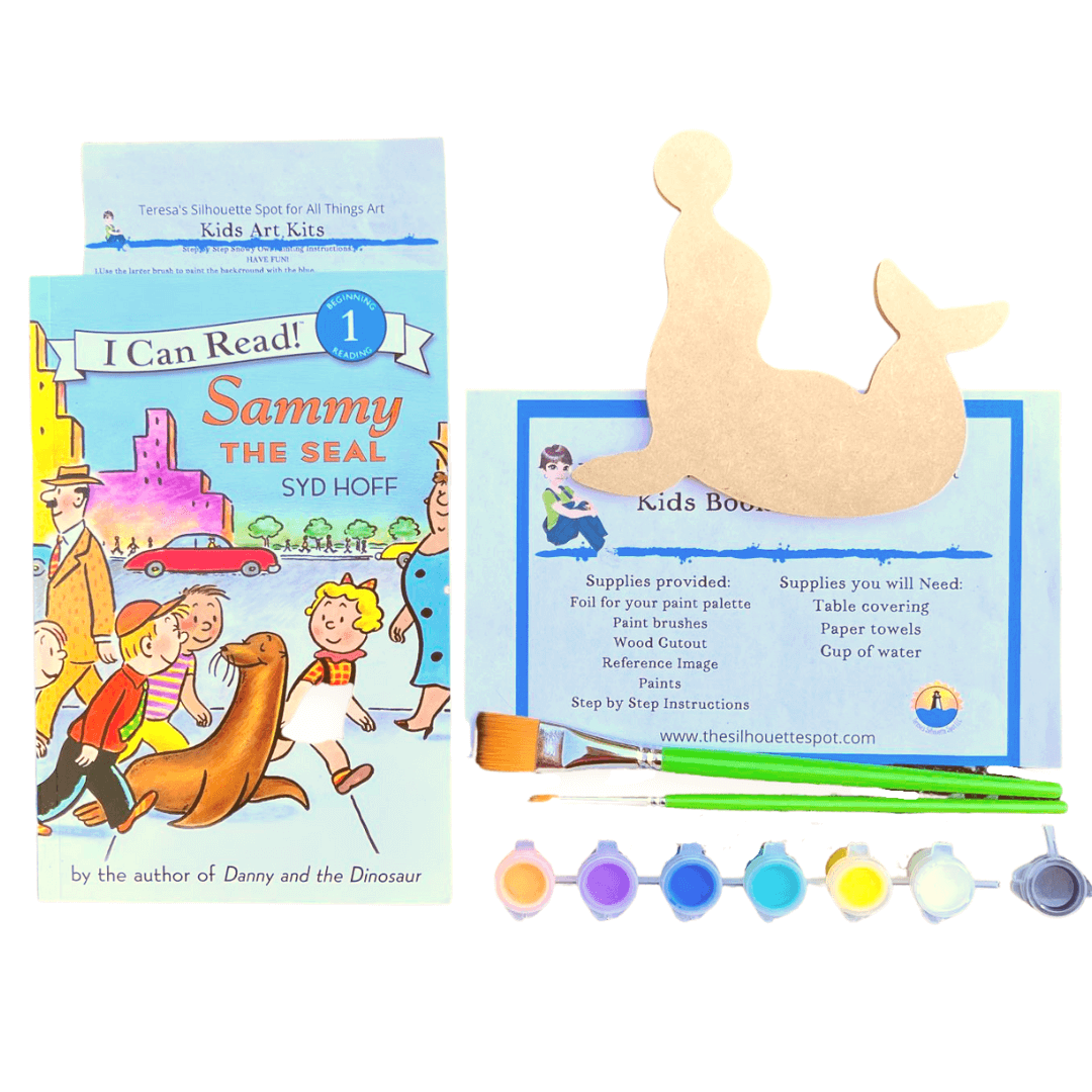 child's art kit with book