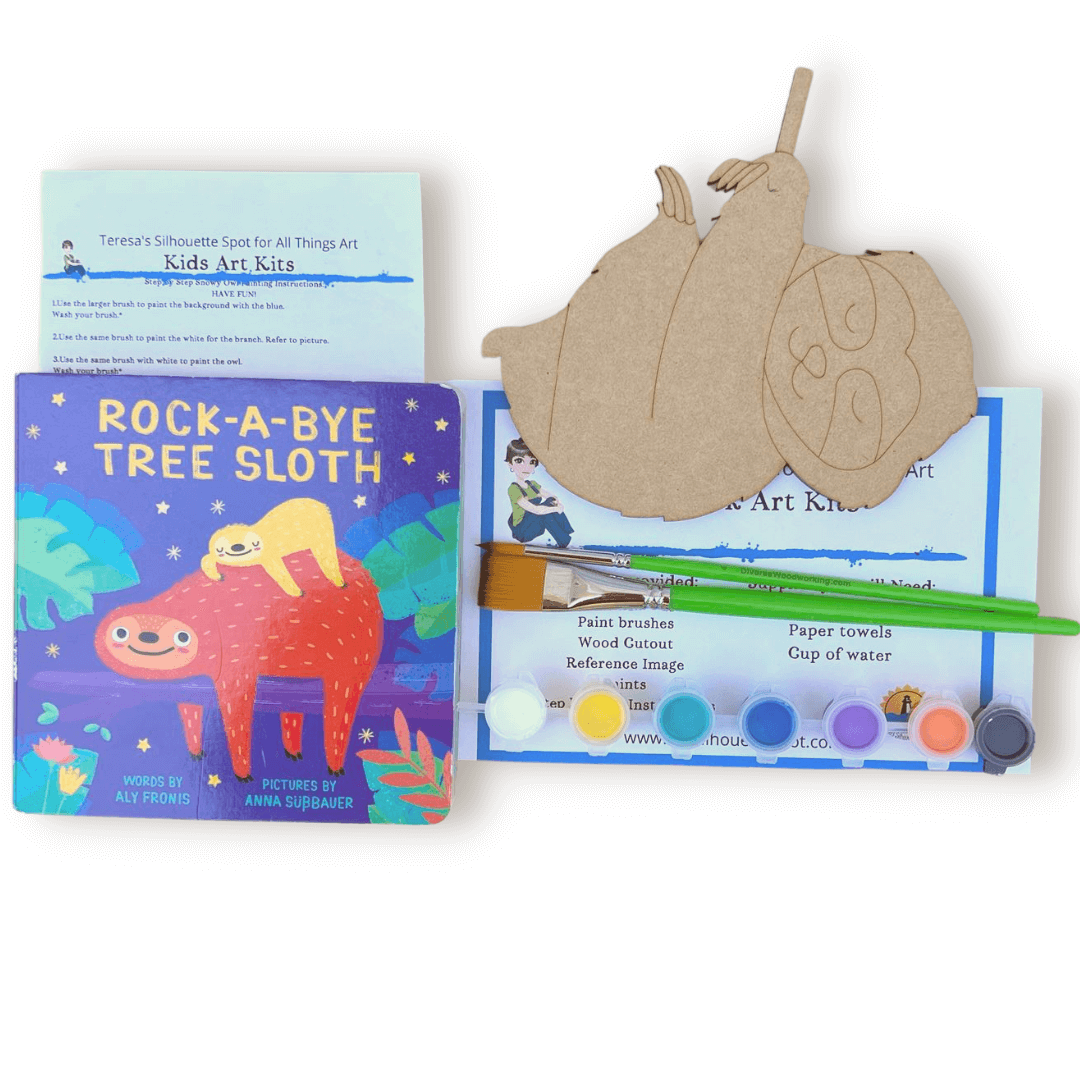 Wood sloth art kit