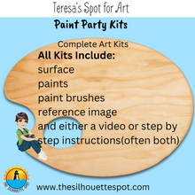 Load image into Gallery viewer, Rustic Bunny Complete Canvas Art Kit for At Home Bunny Paint Night
