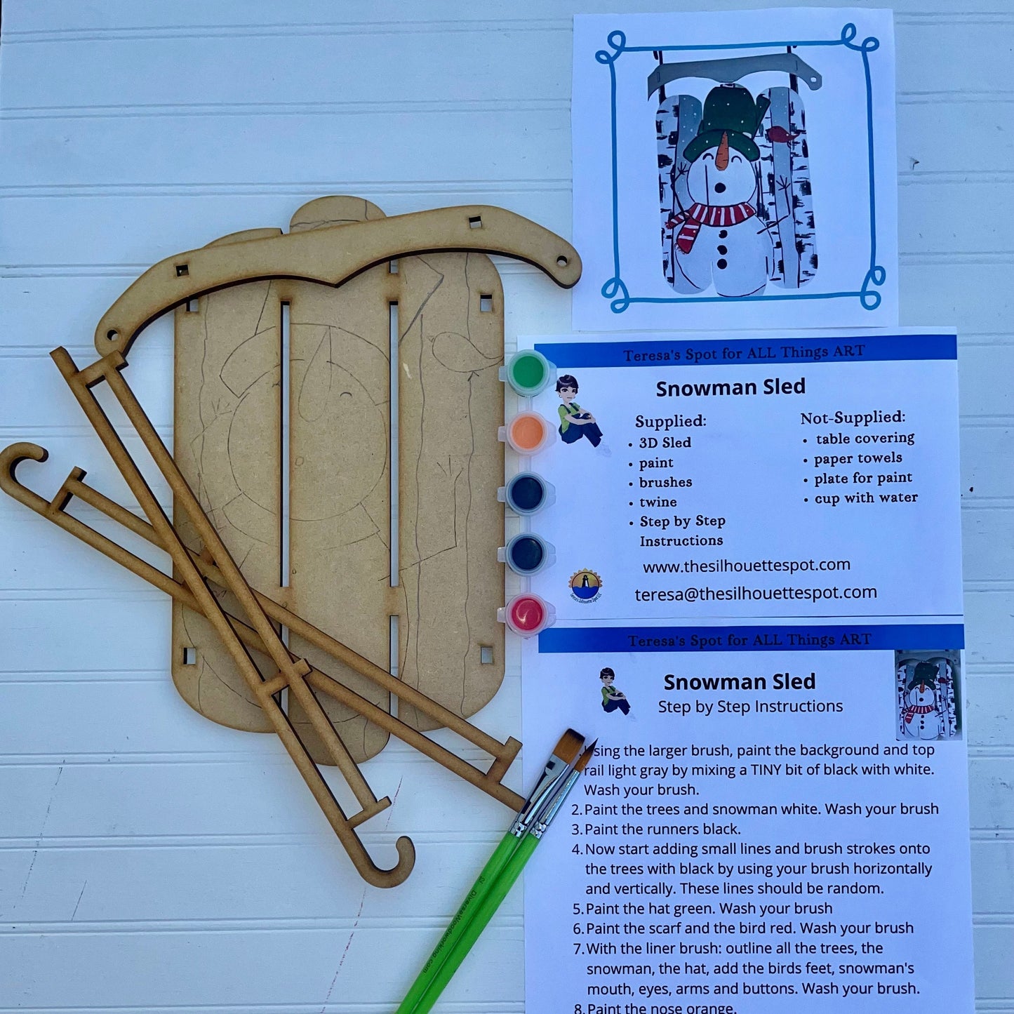 DIY Winter Deer Sled Art Kits for Kids and Adults