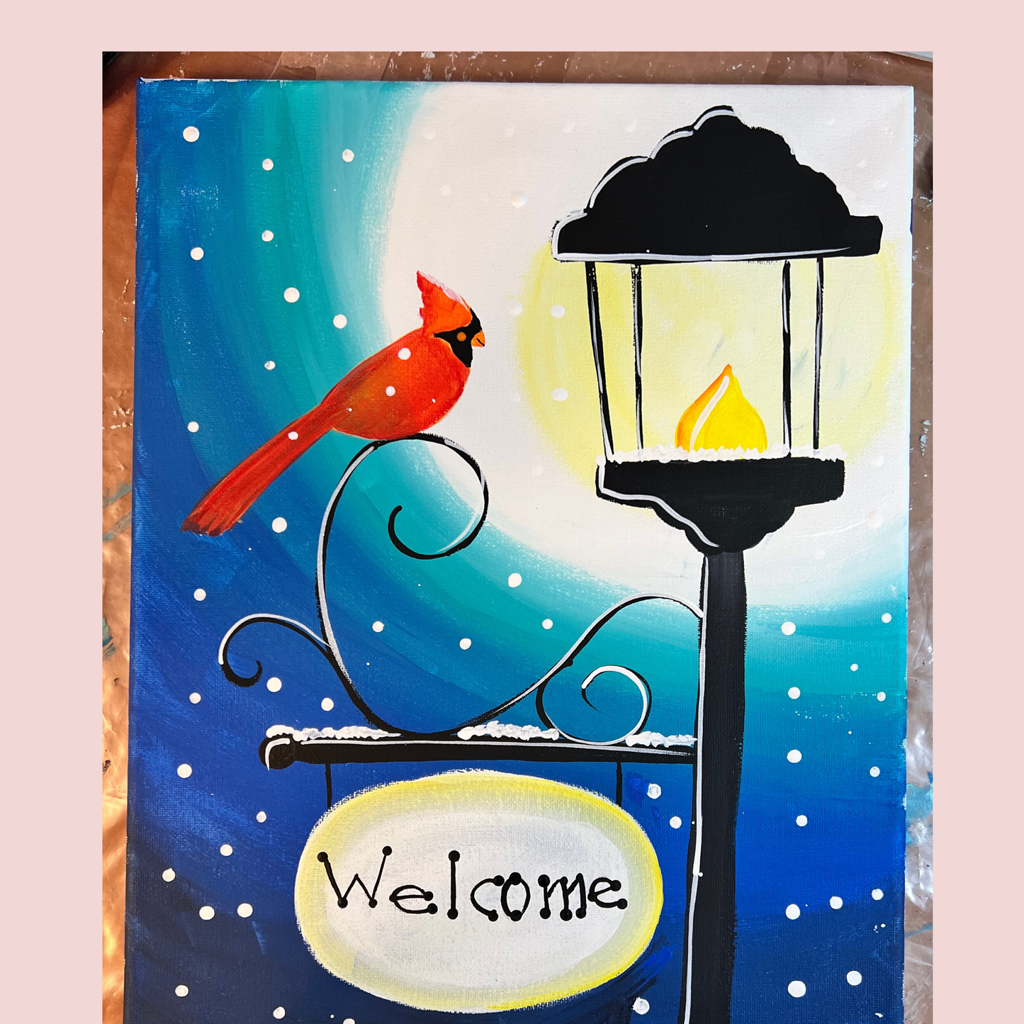 Winter Cardinal Complete Art Party Kits