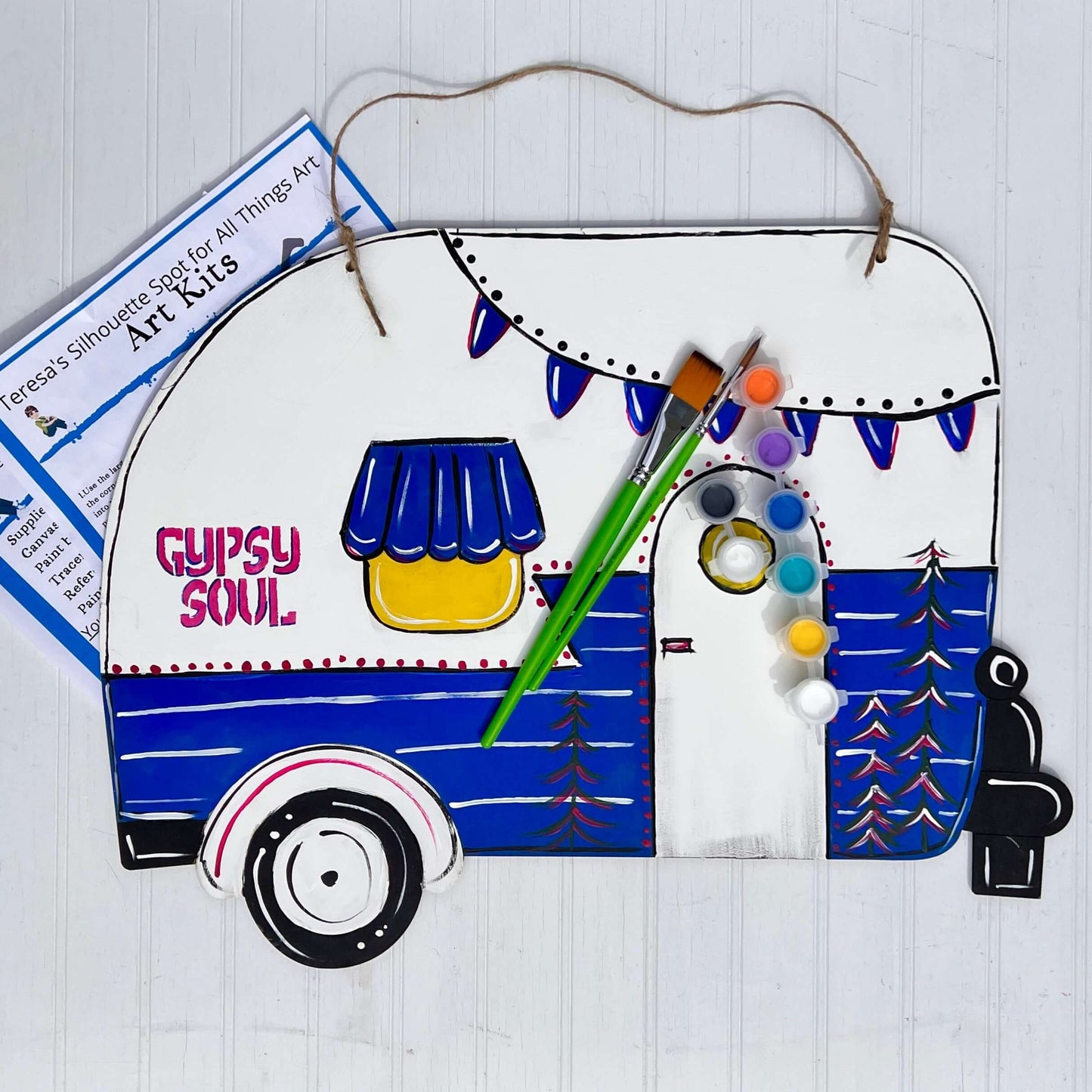 Camper Wood Door Hanger Sign-Complete Art Kit