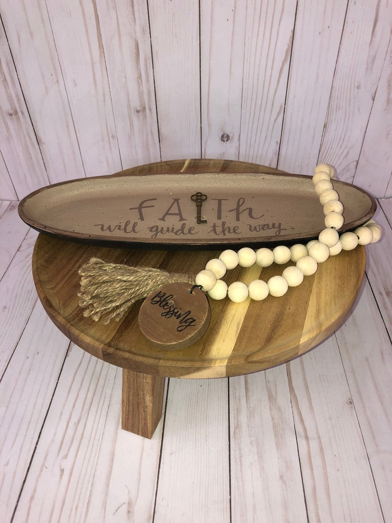 Oval Decorative Tray: Faith