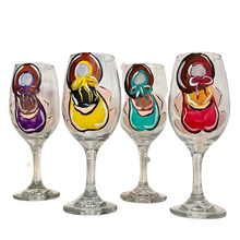 Load image into Gallery viewer, Hand Painted Beach Themed Wine Glasses
