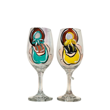 Load image into Gallery viewer, Hand Painted Beach Themed Wine Glasses
