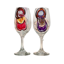 Load image into Gallery viewer, Hand Painted Beach Themed Wine Glasses
