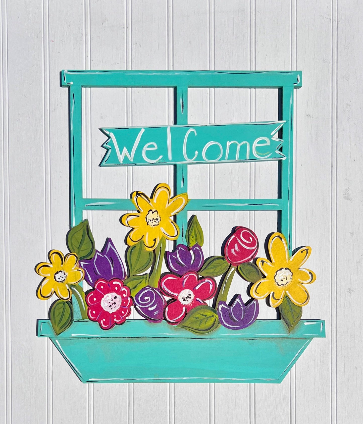 Window Box with Spring Flowers Art Kit-NO Banner