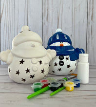 Load image into Gallery viewer, Ceramic  Snowman  Complete Art Kit
